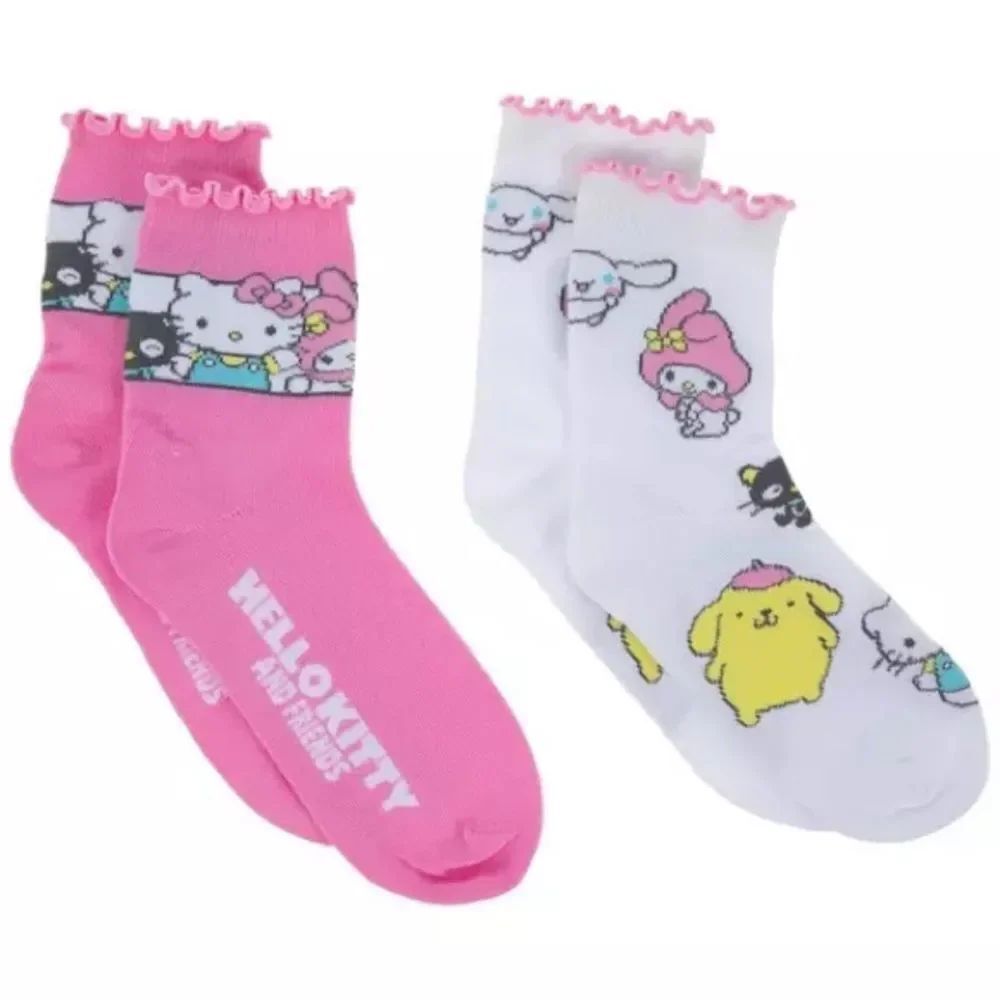 New Hello Kitty & Friends 2-Pack Mid-Crew Socks Set NWT